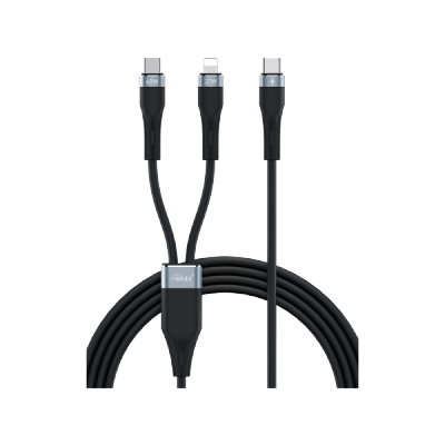 Type-C to Type-C & Lightning 2-in-1 Cable for Apple & Android